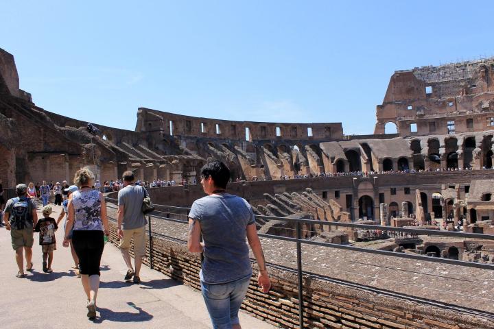 a group of people standing in front of a building